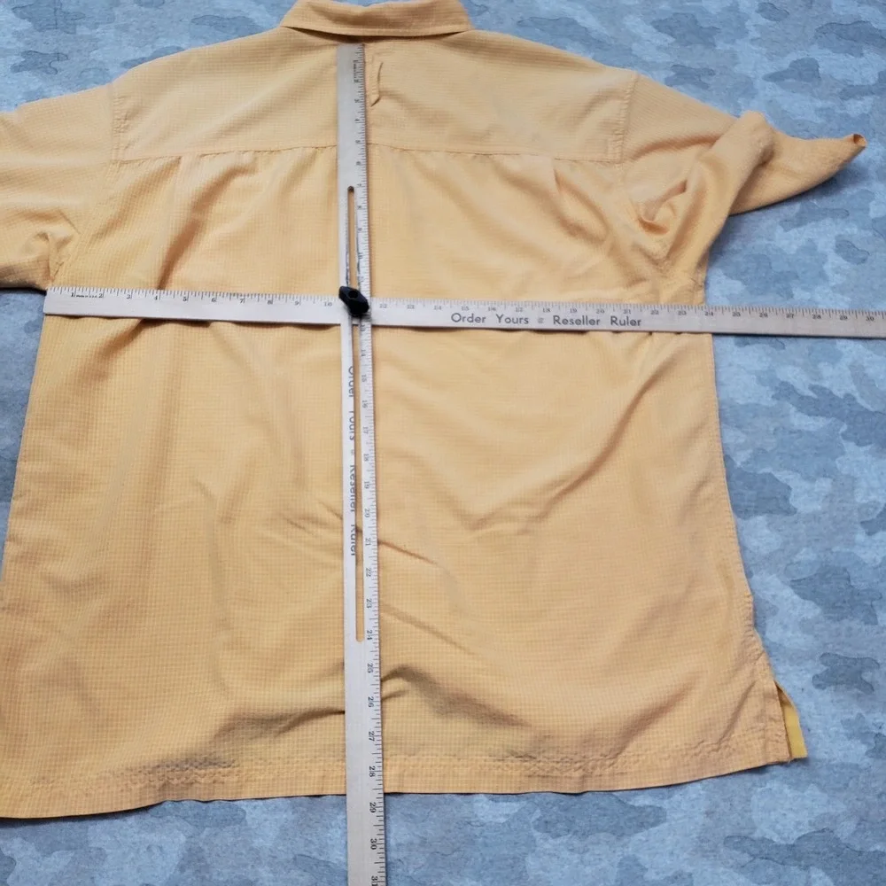 The North Face Shirt Mens Large Orange Pockets Short Sleeve‎ Button Up